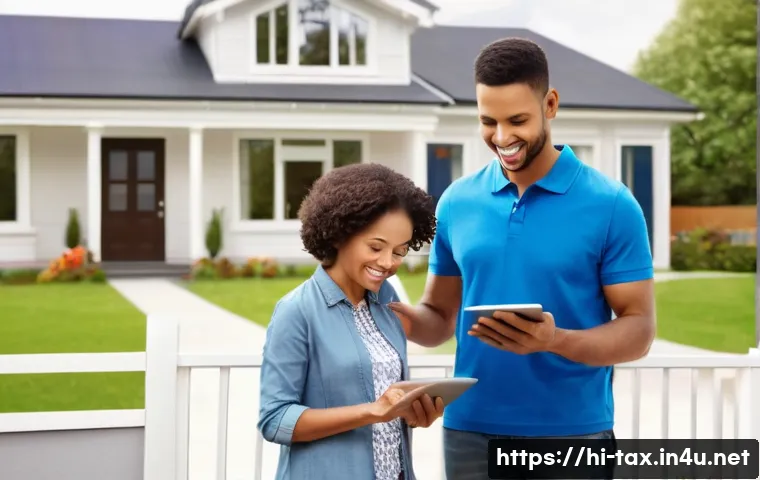 주택 매매 시 세금 계산 - **Prompt:** A diverse family (father, mother, and a young child, approximately 5-7 years old, all we...