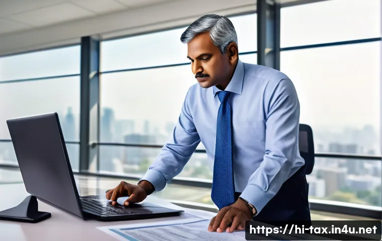 종합부동산세 계산법 - A detailed and realistic digital illustration of a middle-aged Indian man consulting with a certifie...